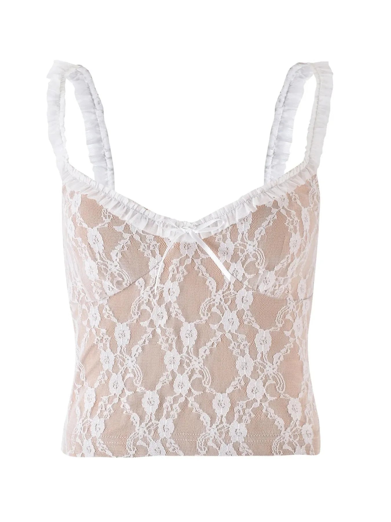 Lace Cami Top with Frill Straps