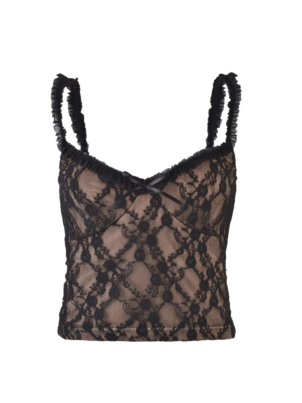 Lace Cami Top with Frill Straps