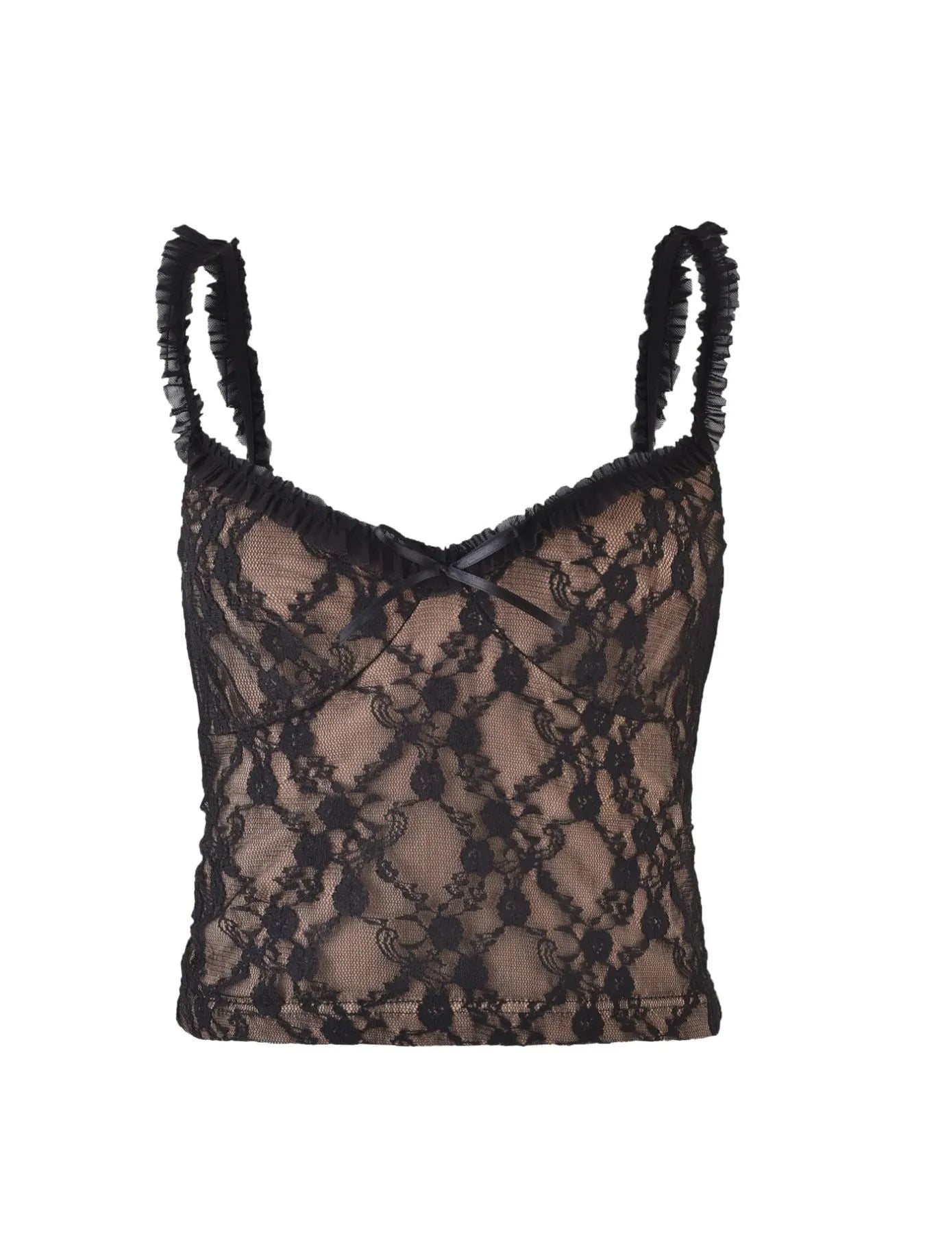Lace Cami Top with Frill Straps