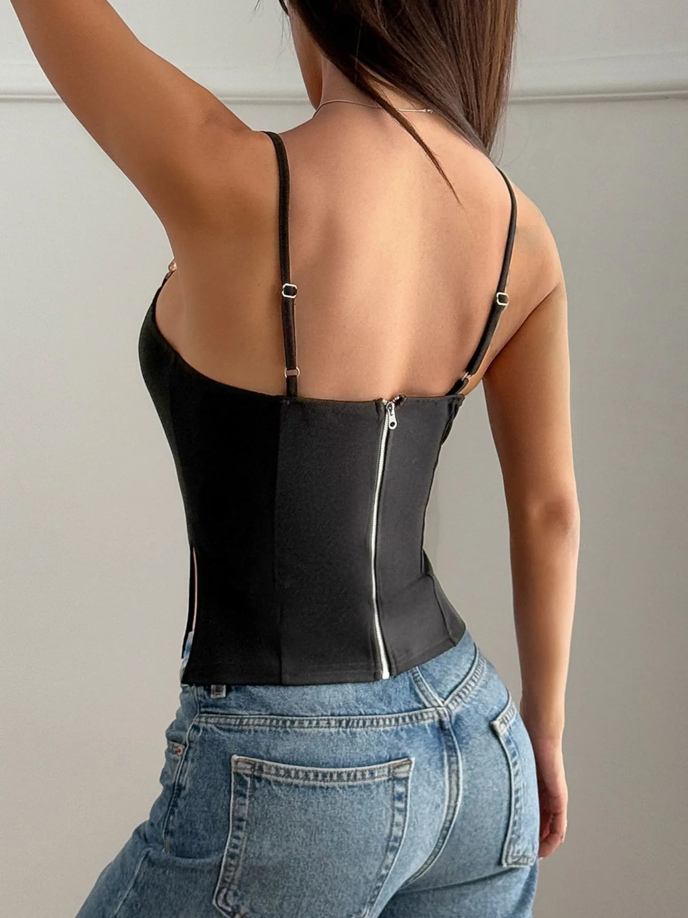 Side Slit Square Neck Cami